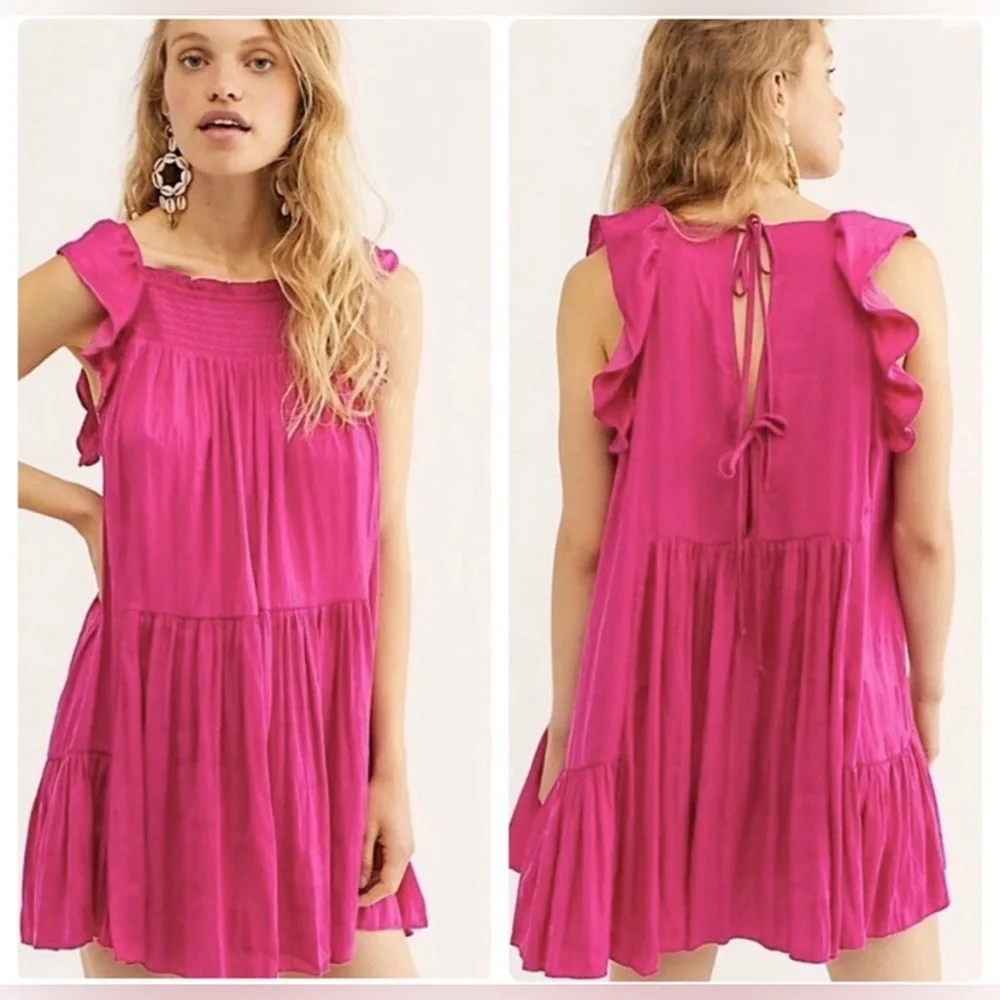 FREE PEOPLE Intimately “Want Your Love” Mini Dress In Deep Orchid Size Small